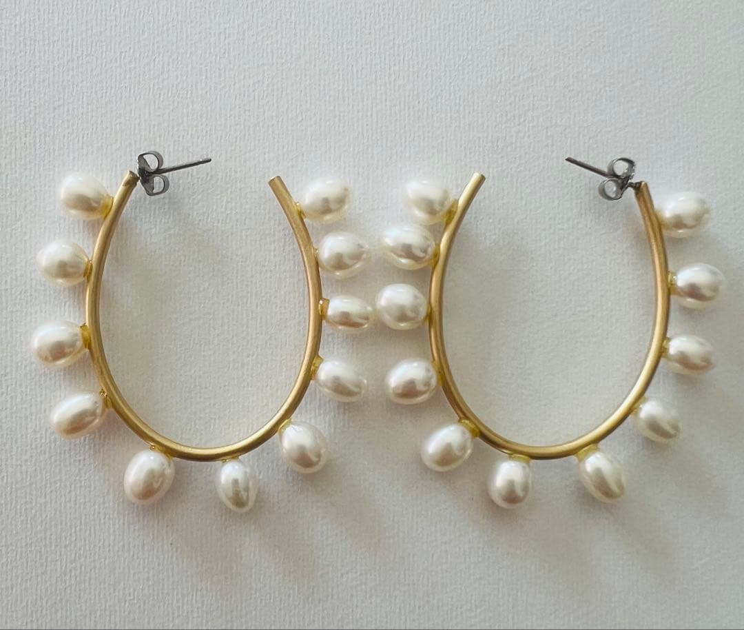 ripmon 淡水パール　フープピアス