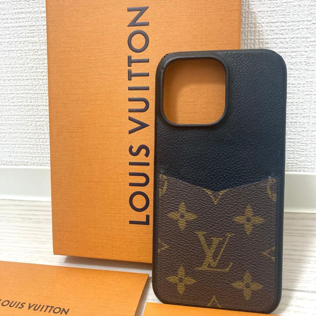【美品】ルイヴィトン　iPhone15promaxケース　モノグラム　黒