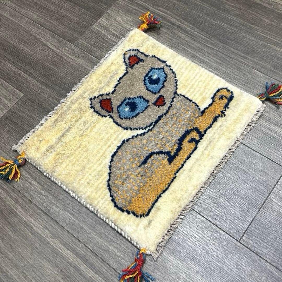 ペレシヤギャッベ手織り絨毯ミニラグアニメル絨毯42cmx38cm
