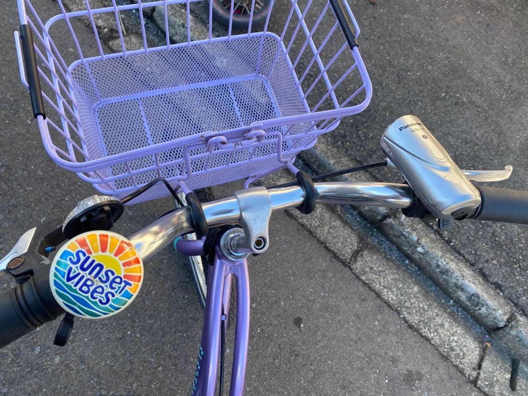 子供用自転車 紫色 前カゴ付き 20インチ