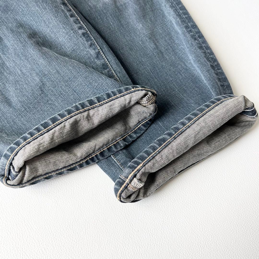 4857【美品】45R ライ麦デニムのシャルロット5 影色納戸　ストレートデニム