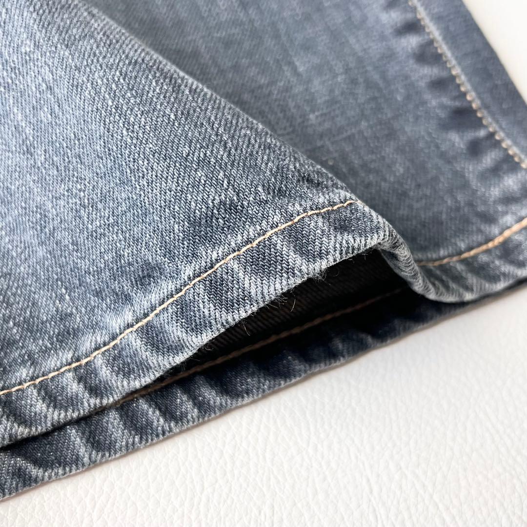 4857【美品】45R ライ麦デニムのシャルロット5 影色納戸　ストレートデニム