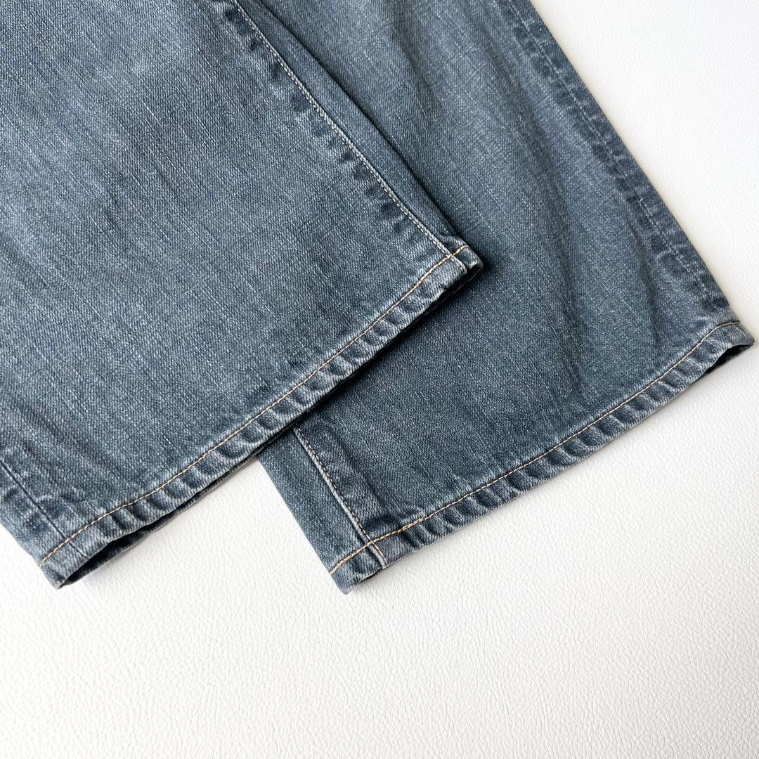 4857【美品】45R ライ麦デニムのシャルロット5 影色納戸　ストレートデニム