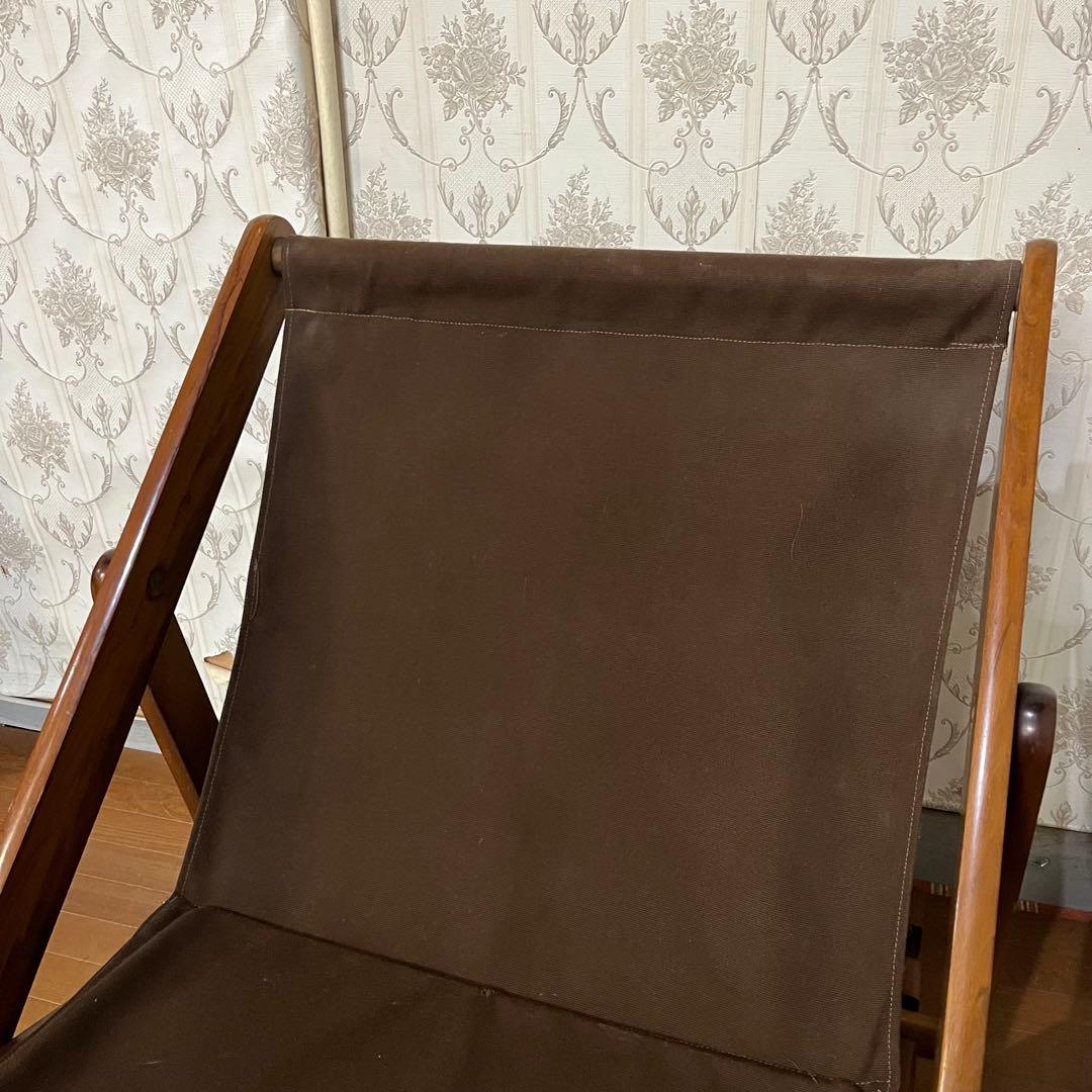【アンティーク】折り畳み リクライニングチェア デッキチェア 1人掛け椅子