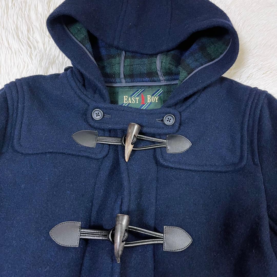 美品 EASA BOY イーストボーイ ダッフルコート ネイビー サイズ9