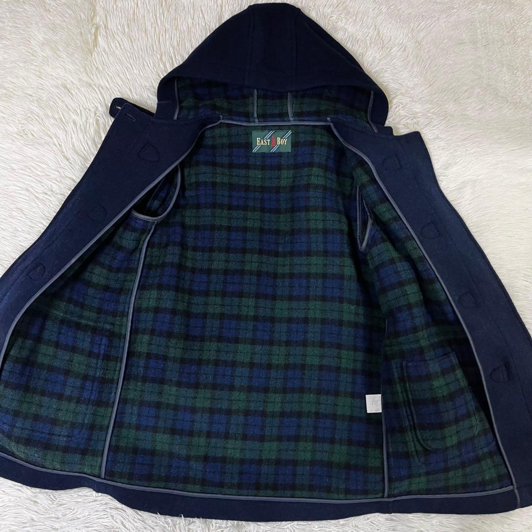 美品 EASA BOY イーストボーイ ダッフルコート ネイビー サイズ9