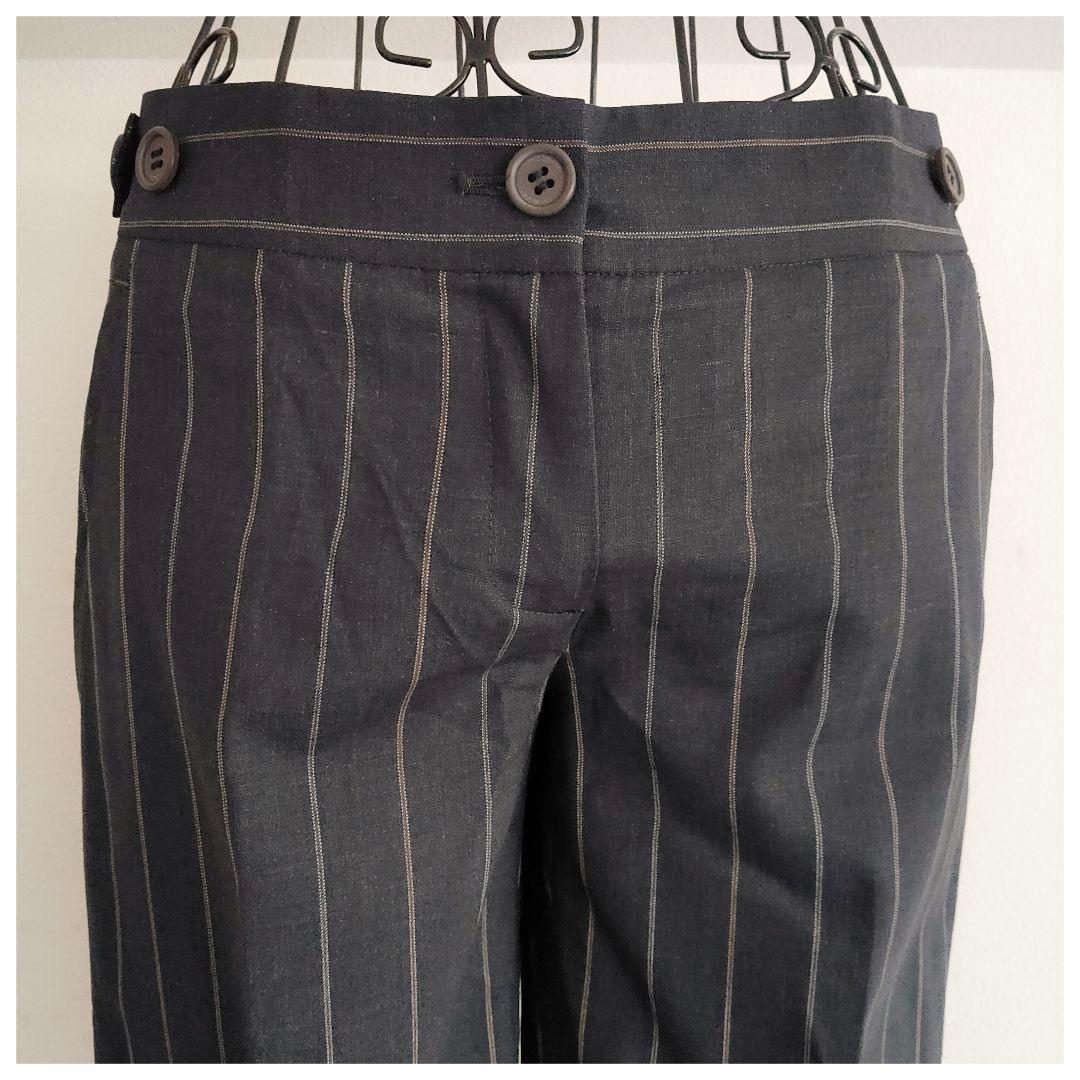 【Ma-chan★】美品♡セオリー ストライプリネン風ウール パンツスーツ