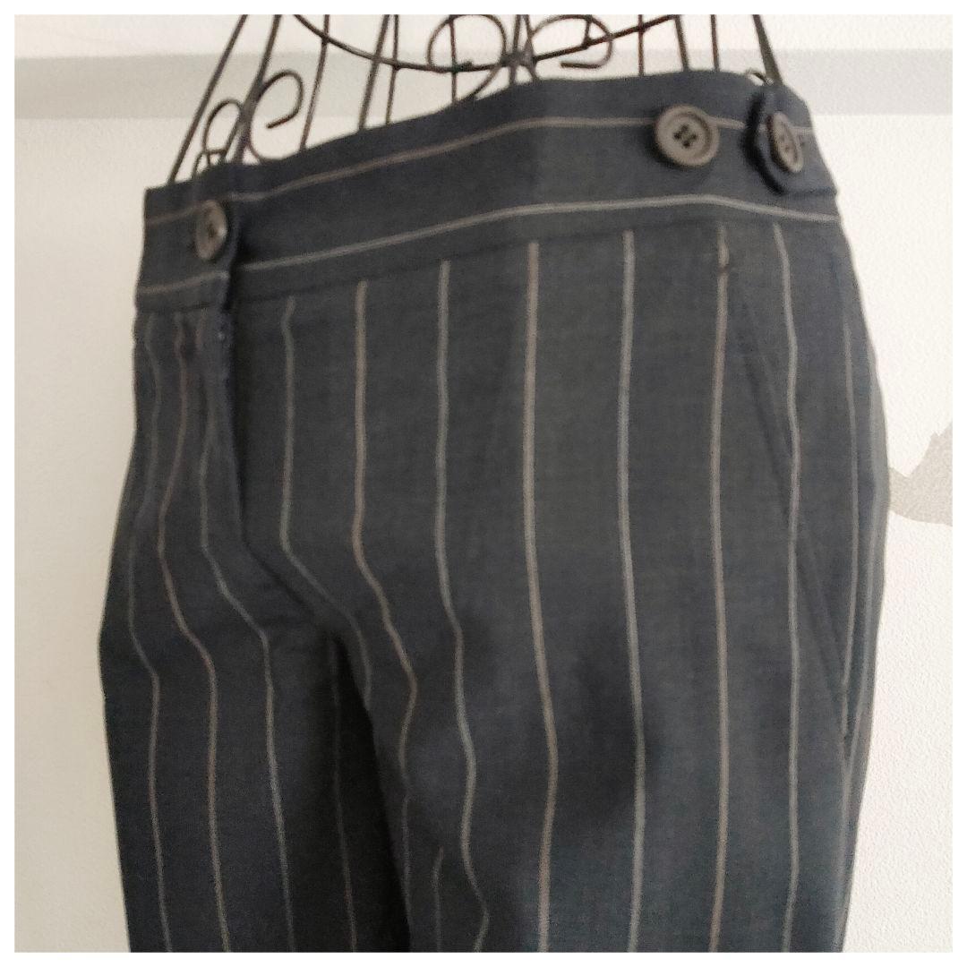 【Ma-chan★】美品♡セオリー ストライプリネン風ウール パンツスーツ