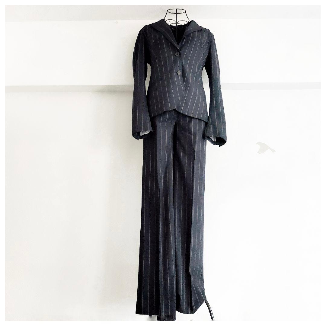 【Ma-chan★】美品♡セオリー ストライプリネン風ウール パンツスーツ