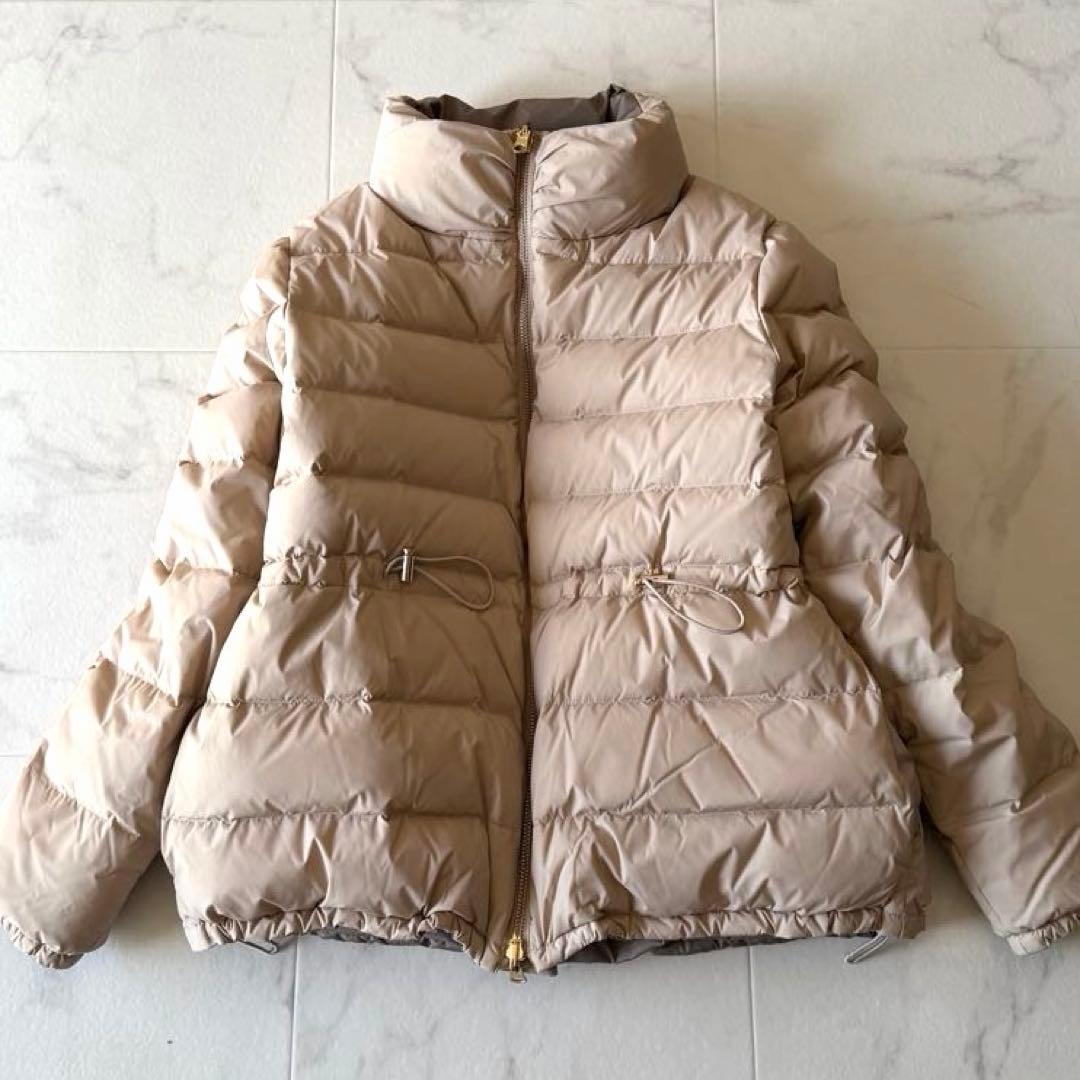 美品*デミルクスビームス リバーシブル ダウンジャケット36ベージュ系
