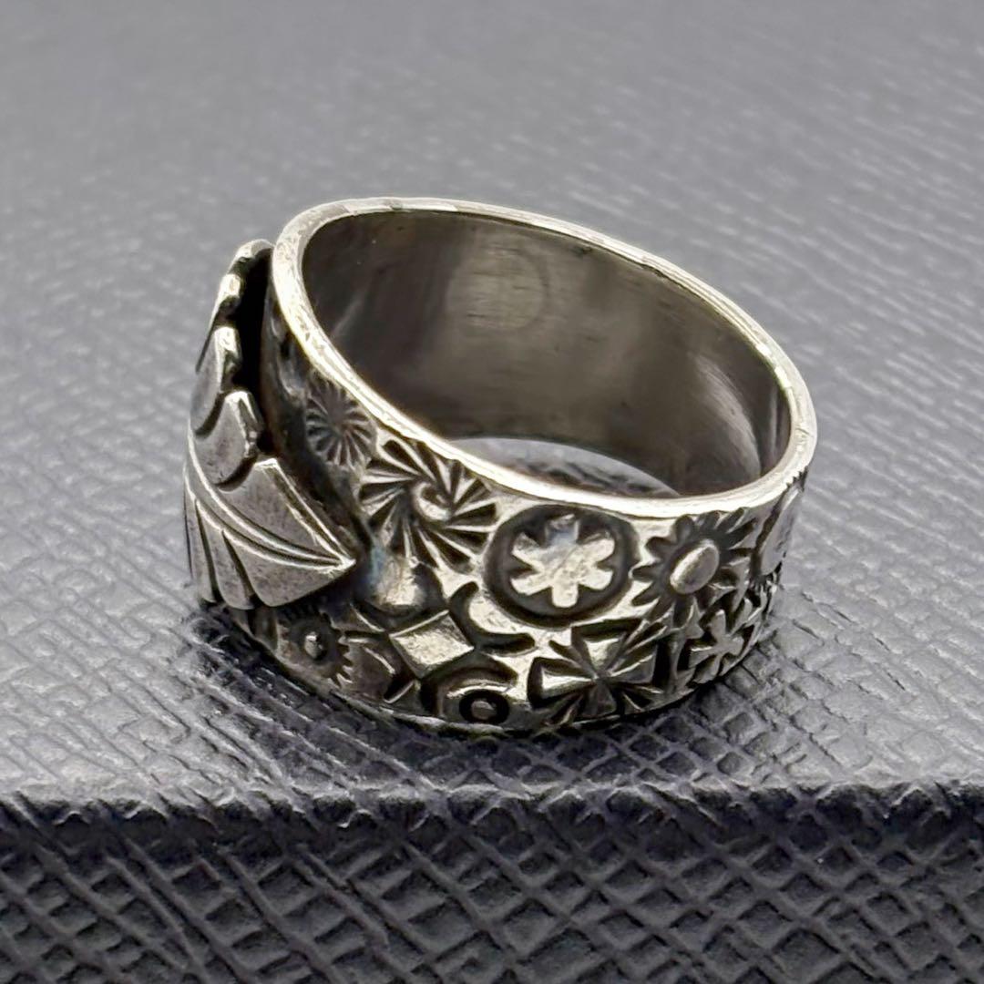 スティーブイエローホース スタンプワーク リング 22号 リーフ ワイド 希少