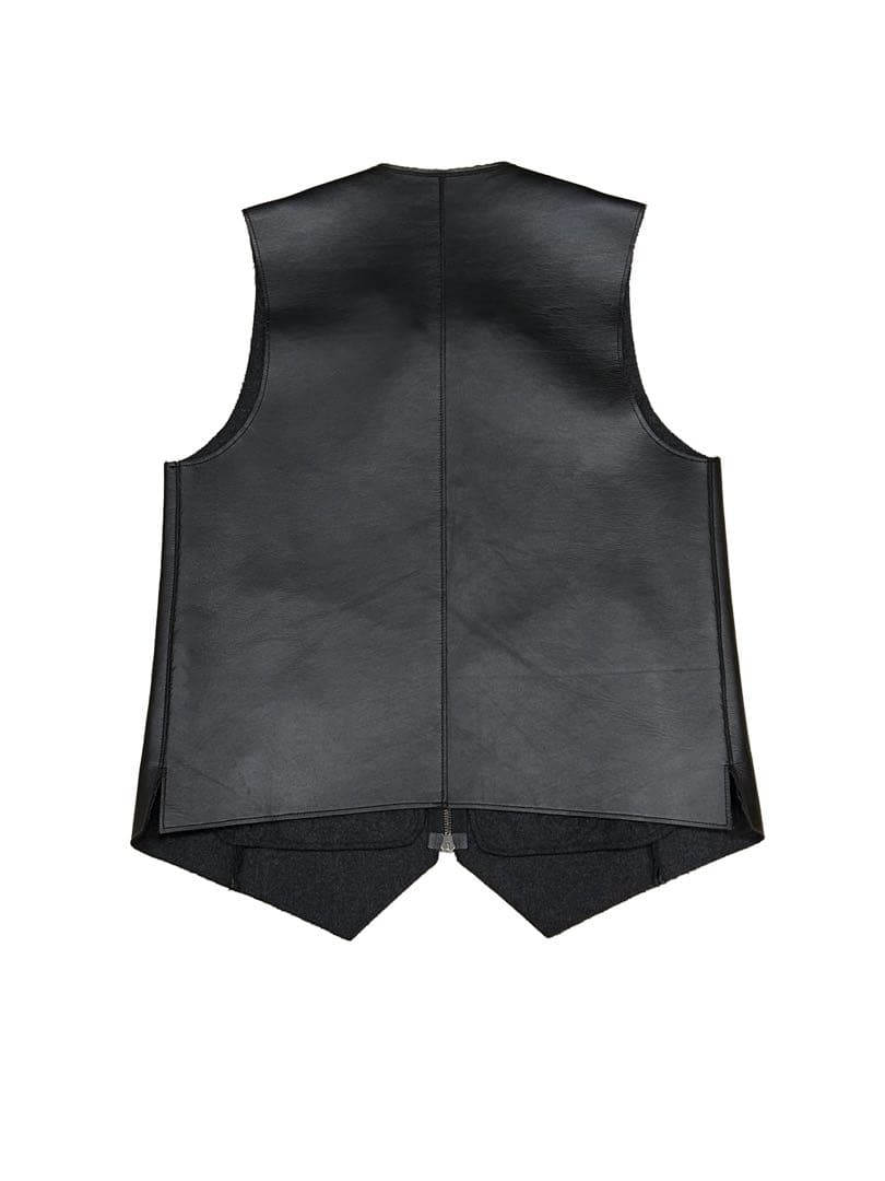 トップス TOMORROWLAND LEATHER DOUBLE ZIP VEST