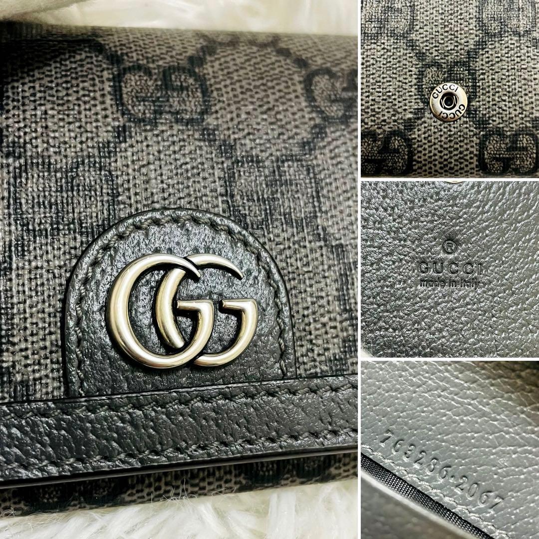 未使用級✨GUCCI カードケース 名刺入れ オフディア GGマーモント グレー
