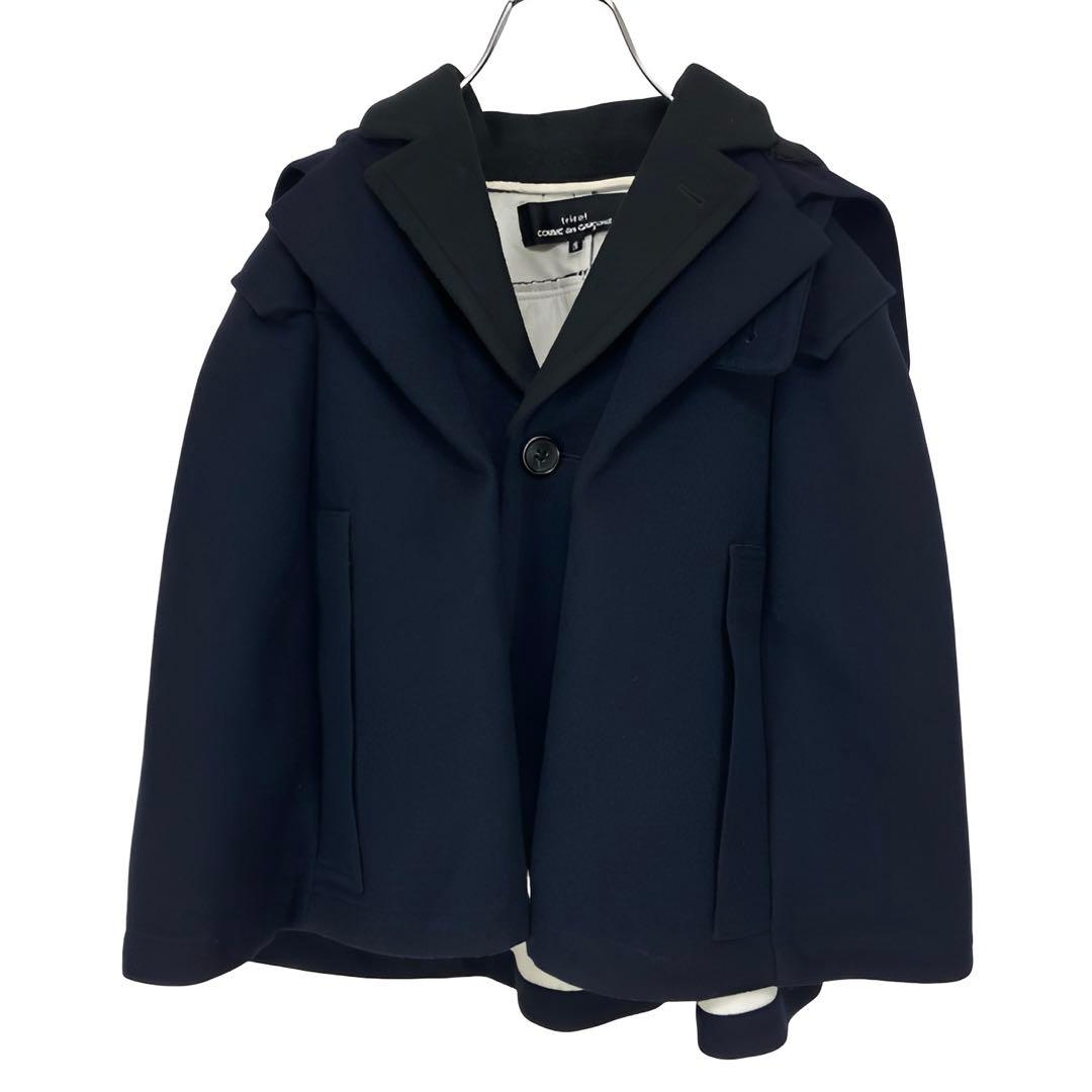 トリココムデギャルソン 21AW フェイクレイヤード ポンチョ ジャケット Ｓ