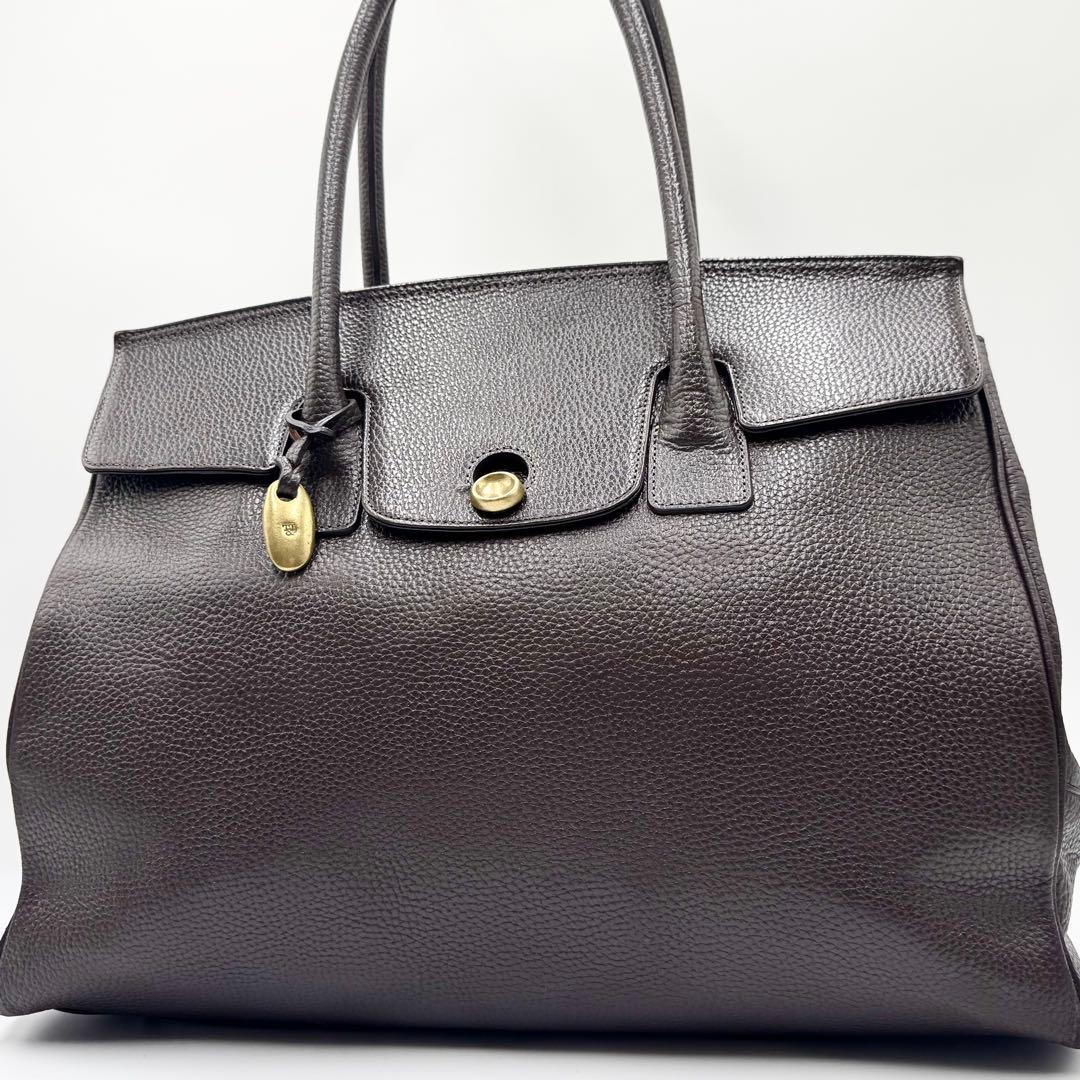 美品✨ トフアンドロードストーン トートバッグ ルーフボタン ビジネス A4 茶