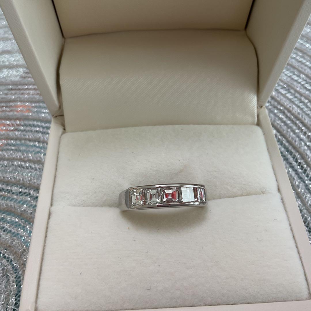 ダイヤモンド　1、54ct一文字プリンセスカットリング