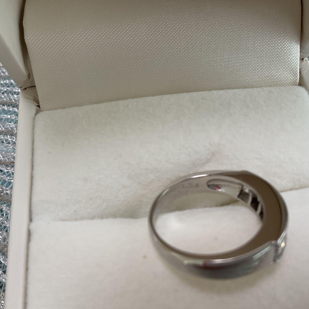 ダイヤモンド　1、54ct一文字プリンセスカットリング