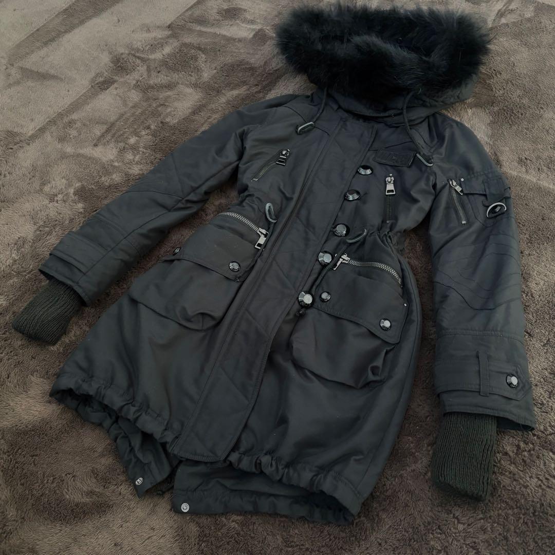 リアルファー付きモッズコート ミリタリー 平成ギャル y2k グランジ