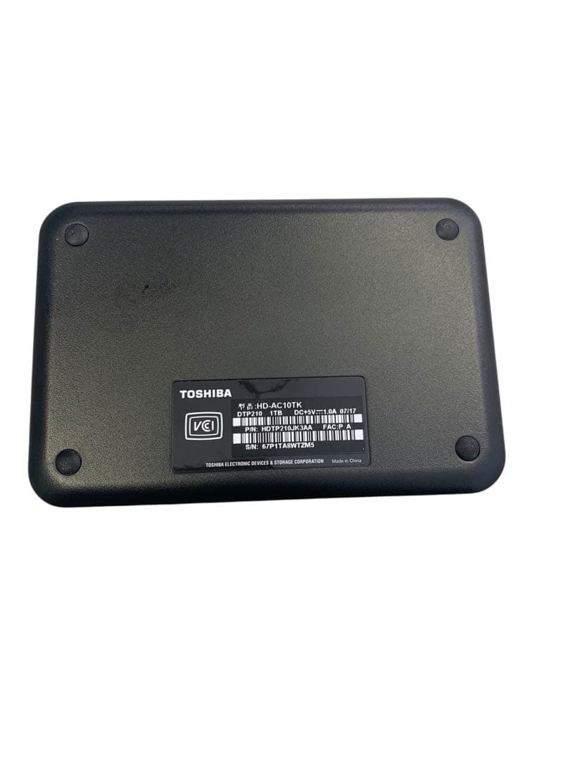 【良品】TOSHIBA HD-AC10TK ポータブルHDD 1TB テレビ