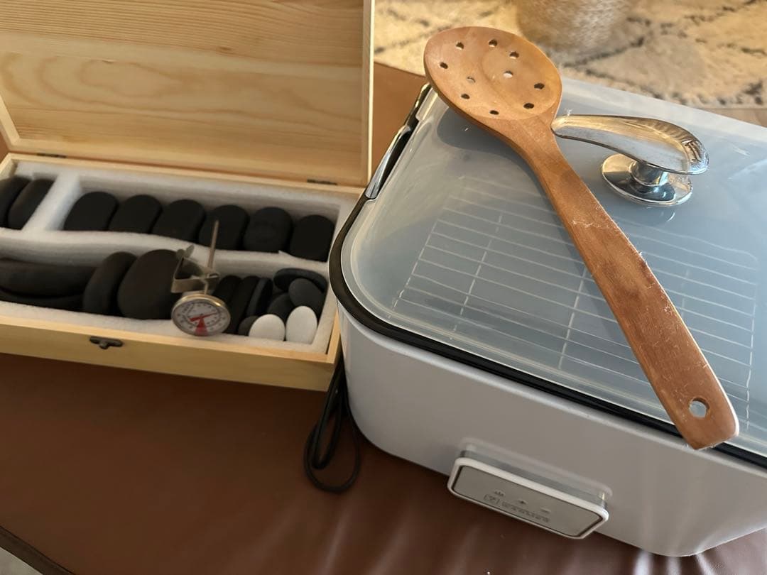 ★ホットストーンウォーマー本体　ストーン　しゃもじ　温度計　セブンビューティー