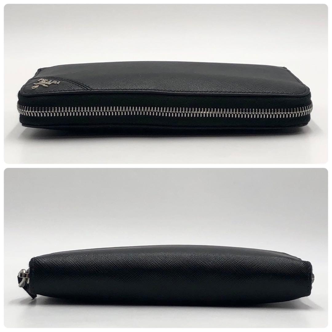 箱付き プラダ PRADA 財布 SAFFIANO Lラウンドジップ 黒