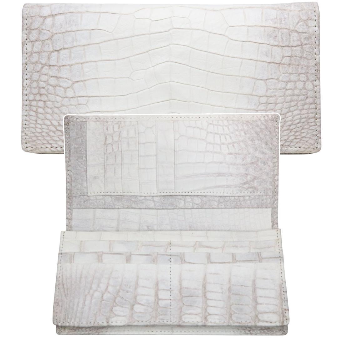 W53 超高級 極上仕上げ ヒマラヤクロコダイル 二つ折り長財布 新品