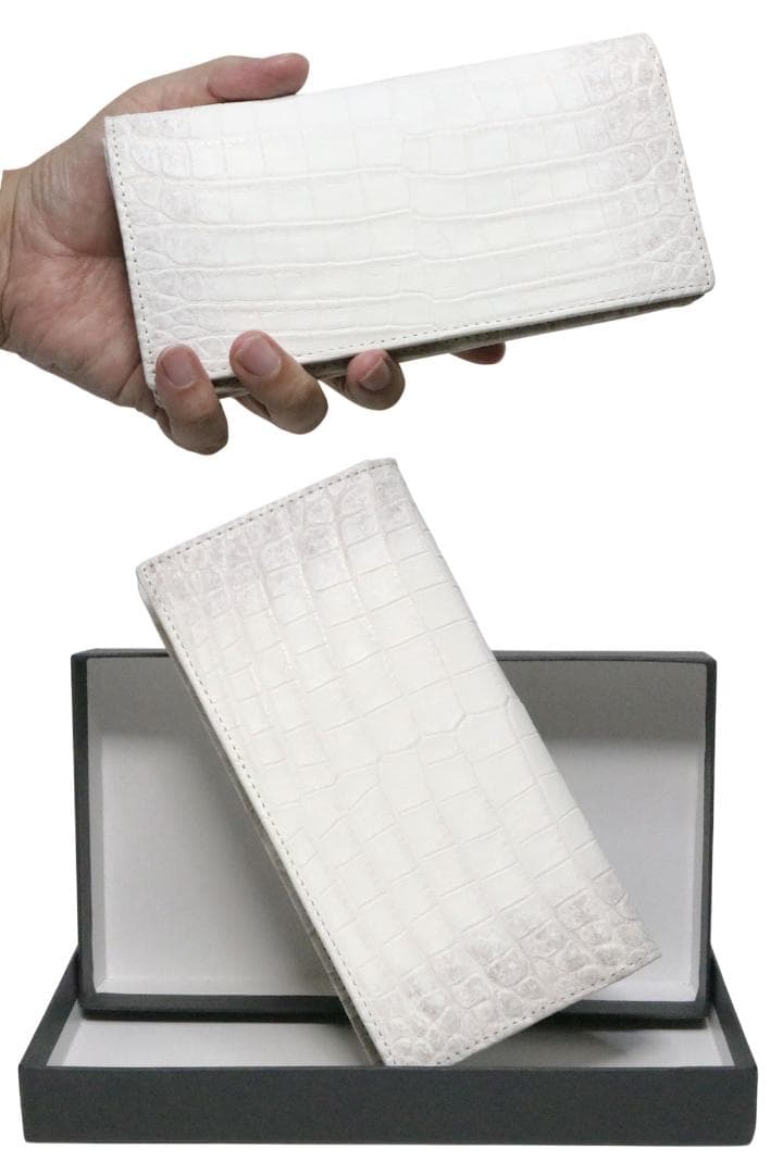 W53 超高級 極上仕上げ ヒマラヤクロコダイル 二つ折り長財布 新品