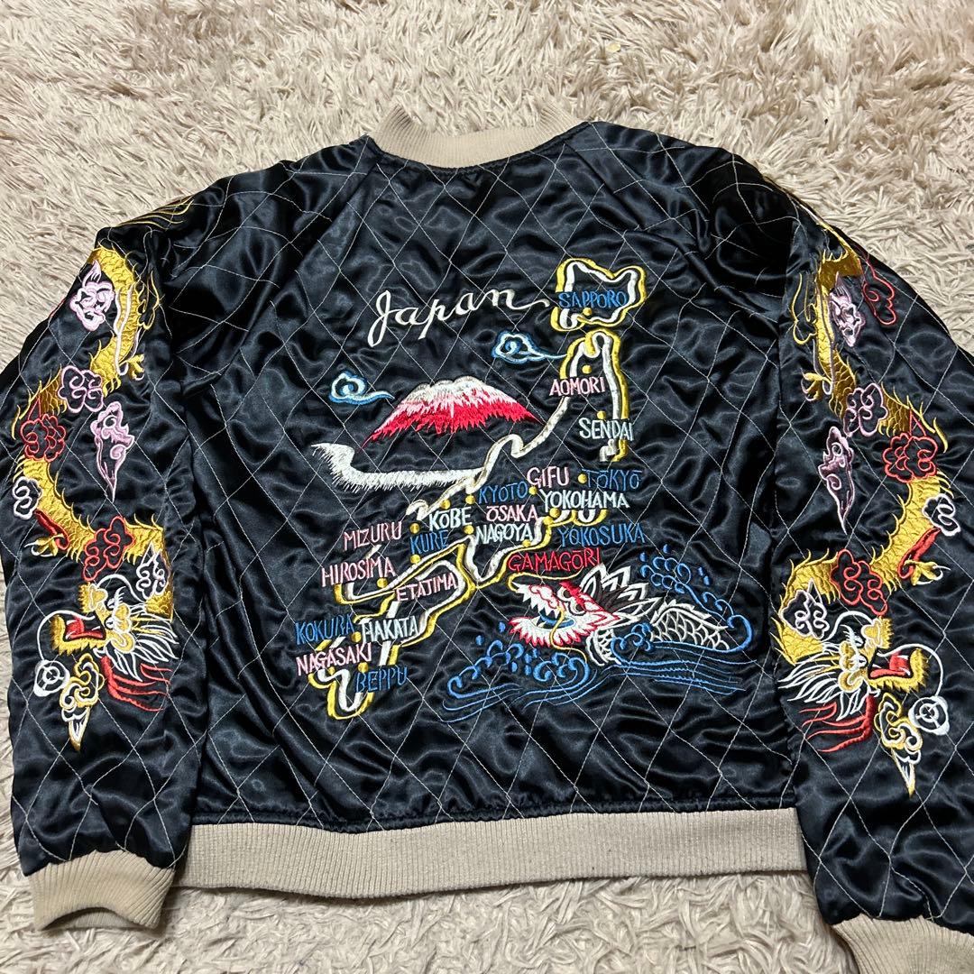 P*G様 リバーシブルスカジャンヴィンテージレプリカスカルドクロブランド不明テー