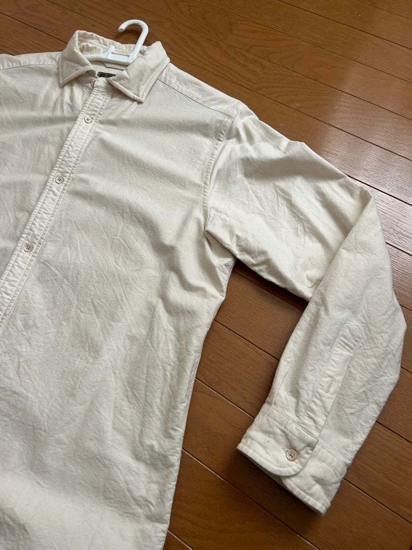 ナイジェル・ケーボン ブリティッシュオフィサーズシャツ アイボリー　56