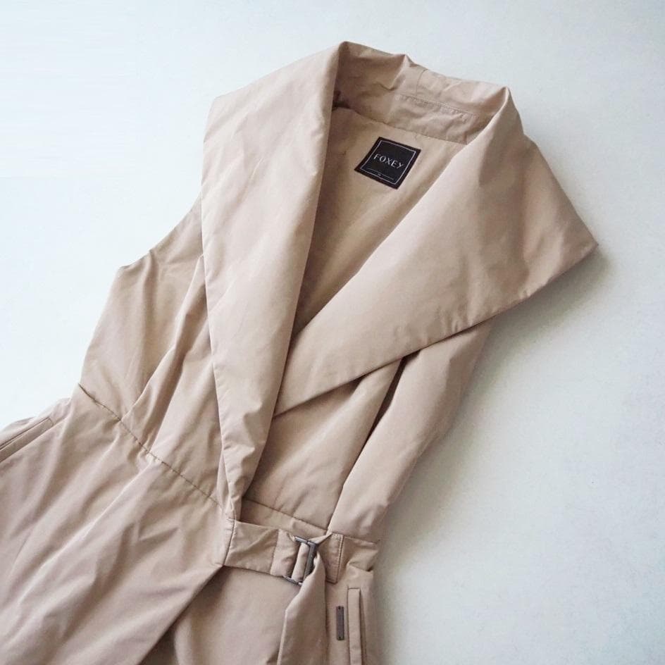 seiko様FOXEY フォクシー ラッフルシェイプ 中綿 ジレ コート 38