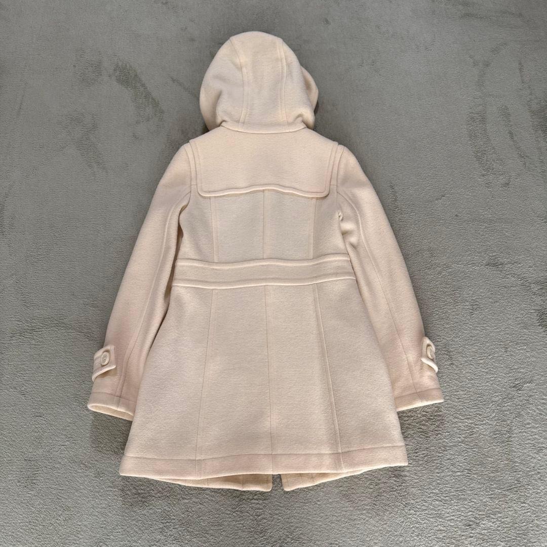 バーバリーブルーレーベル ダッフルコート ノバチェック ウール アイボリー 38