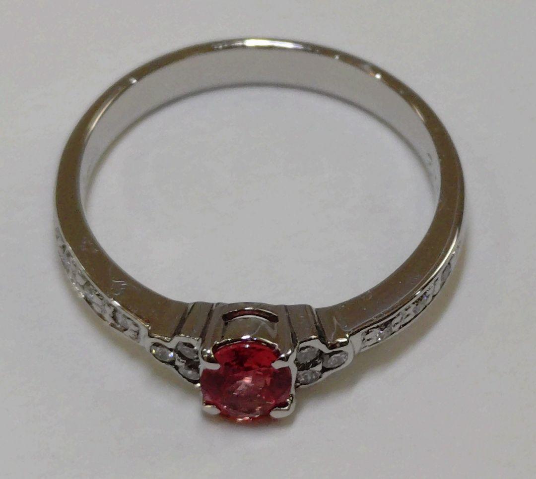 パパラチアサファイア　非加熱　リング　プラチナ　１１号　オーバル