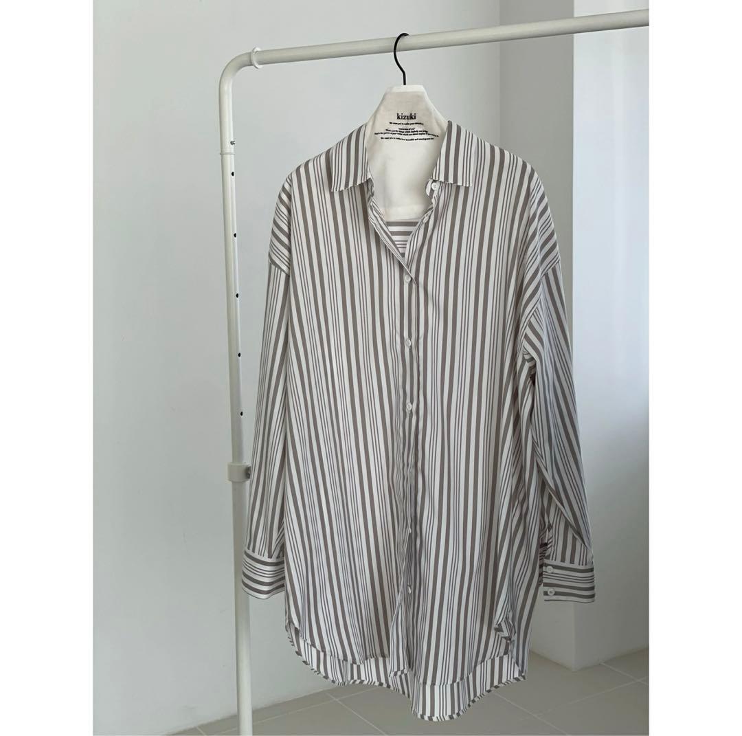 kizuki キズキ　over stripe shirt