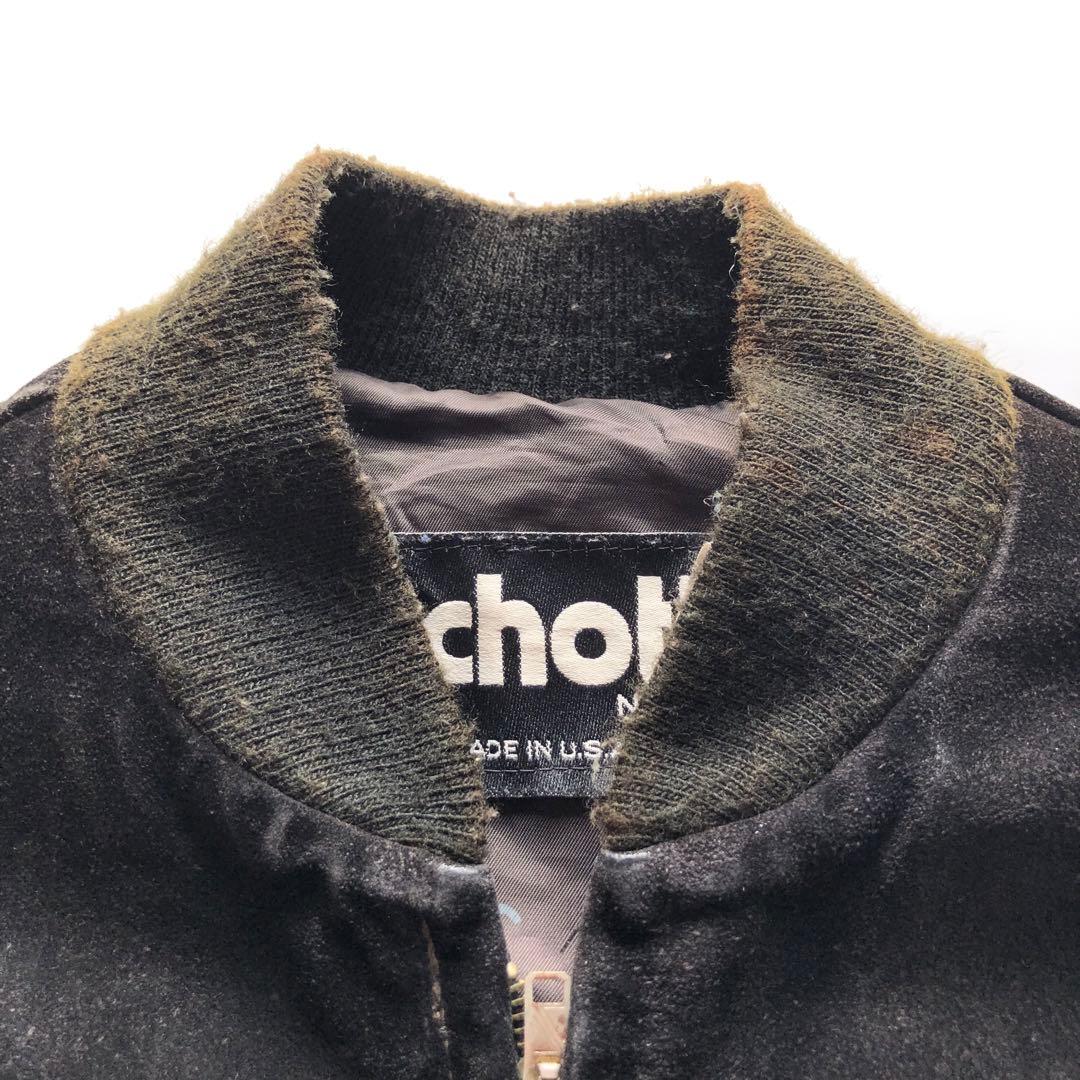 ★サイズ40★schott スエードボンバージャケット ブラック 短丈 レザー