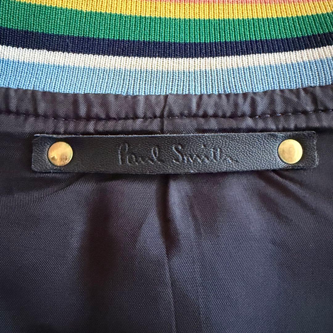 【美品】ポールスミス　MA-1 ブルゾン　マルチストライプ　ゴールド金具　M