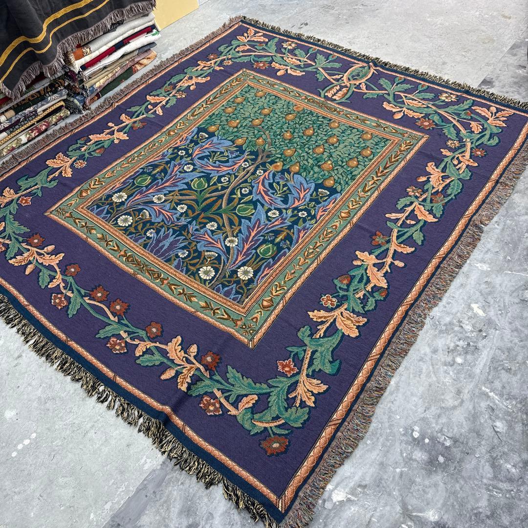 大判　生命の樹　マルチカバー　ソファーカバー　ヴィンテージラグ　240x206