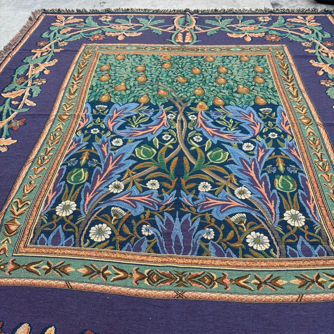 大判　生命の樹　マルチカバー　ソファーカバー　ヴィンテージラグ　240x206