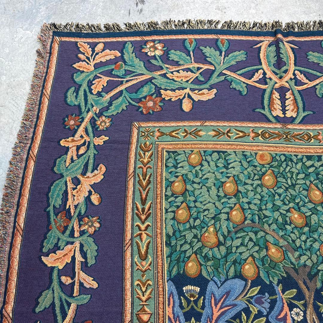 大判　生命の樹　マルチカバー　ソファーカバー　ヴィンテージラグ　240x206