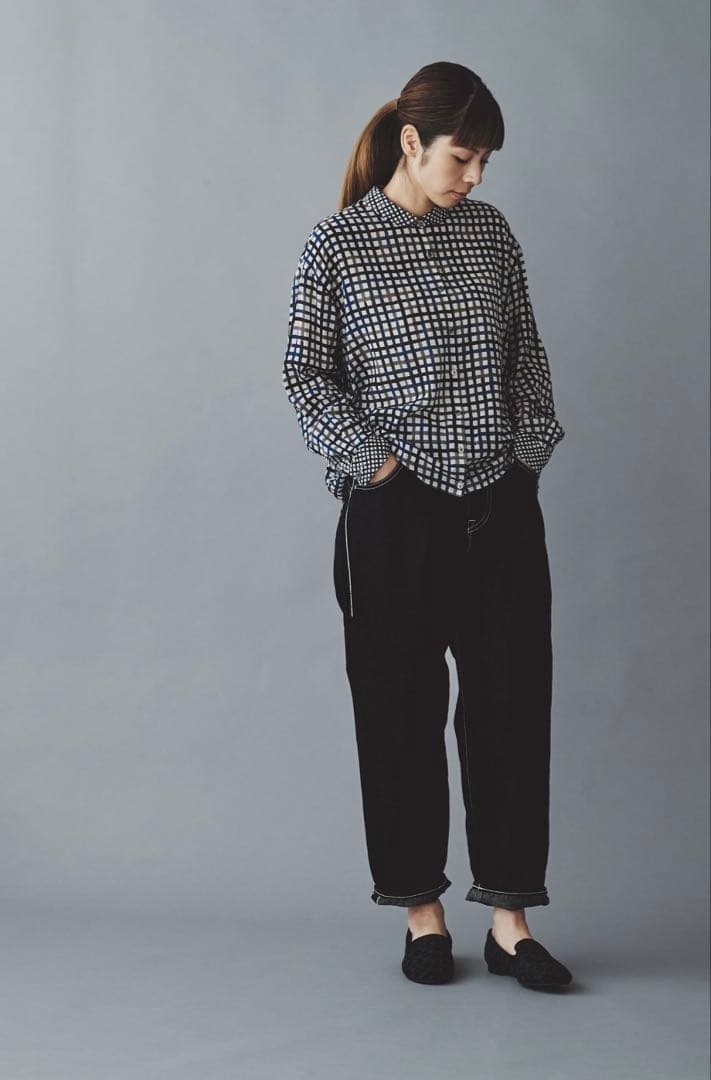 ミナペルホネン　alwaysロールアップデニム　36