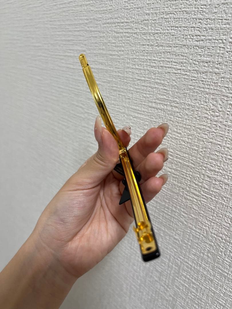 ネイビーリボンバレッタ ゴールド金具　アレクサンドルドゥパリ