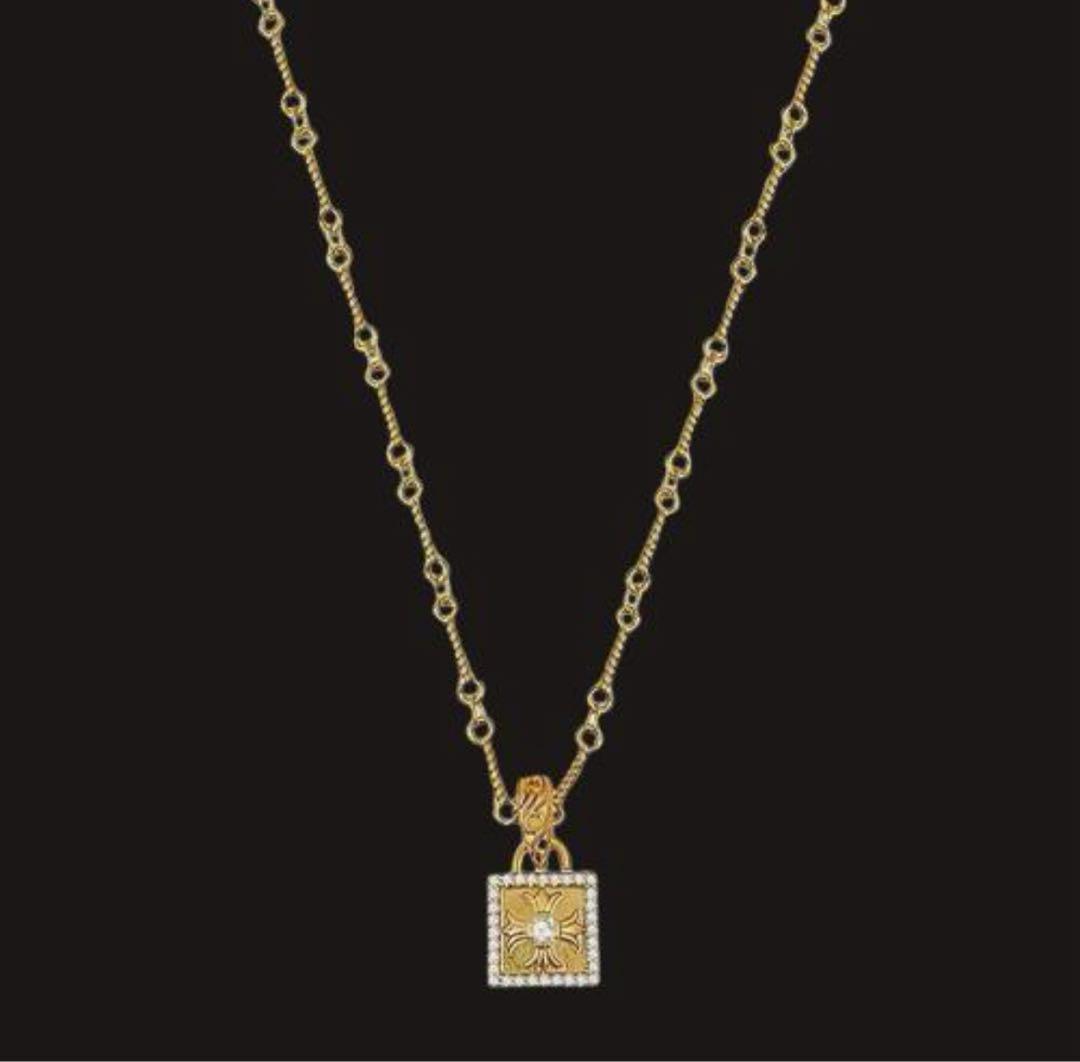 ★ベビーファット ドッグタグ クロスペンダント ツイストチェーンネックレス