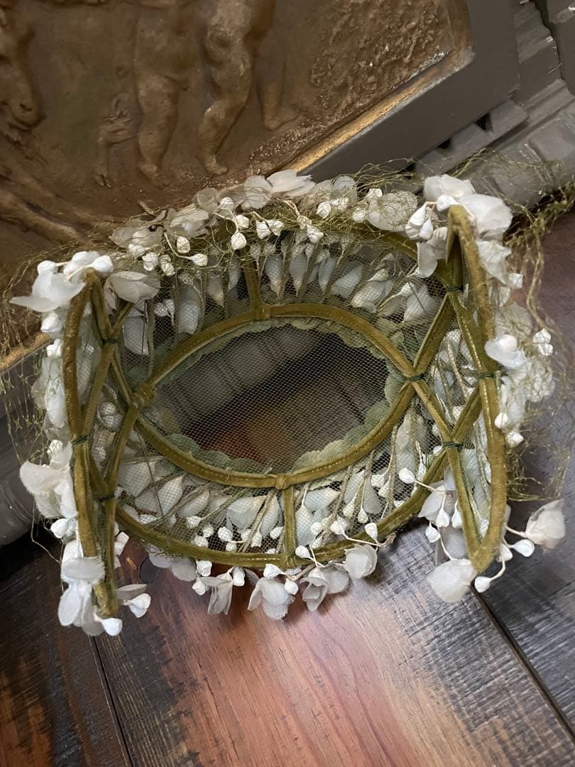 〜♡〜断捨離SALE品〜♡〜フランスアンティーク 布花 いっぱい ヘッドドレス