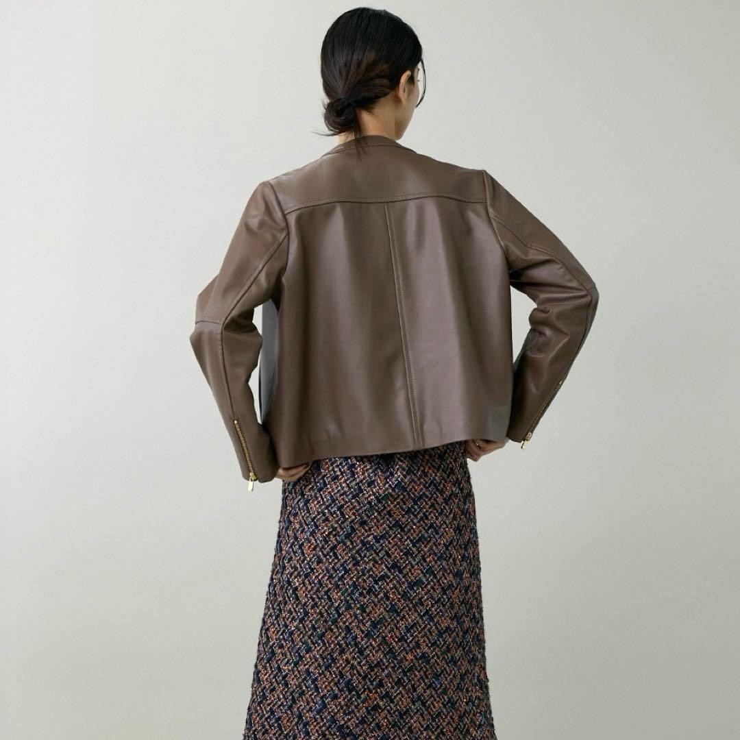 美品 INED 定価8.3万 現行 ラムレザー ジャケット ジップアップブルゾン