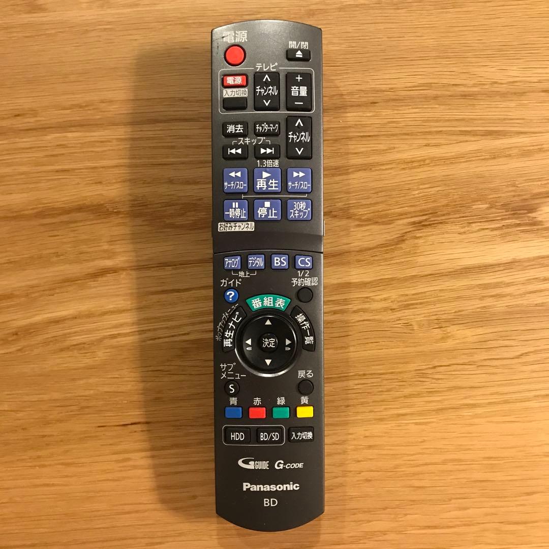 パナソニック　ブルーレイレコーダー用リモコン