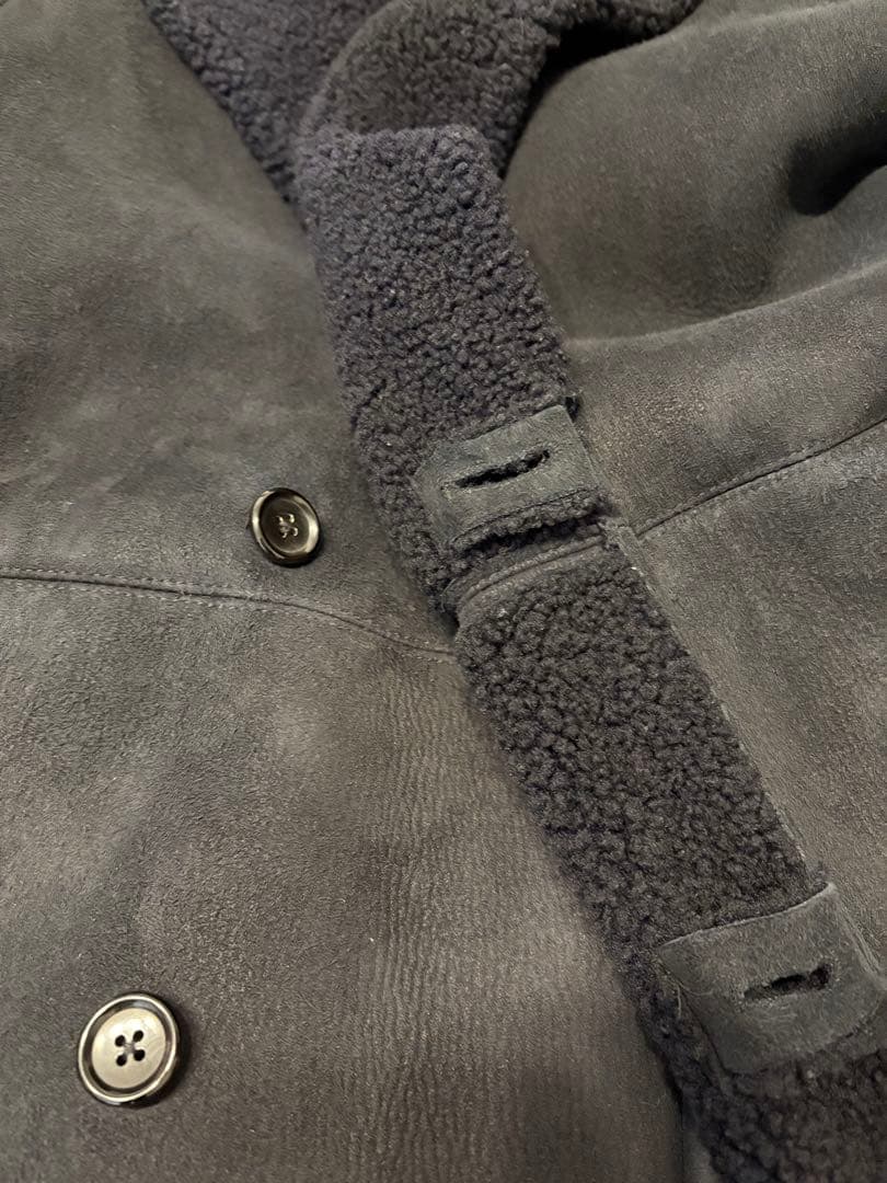 Graphpaper ムートン コート L ネイビー メンズ