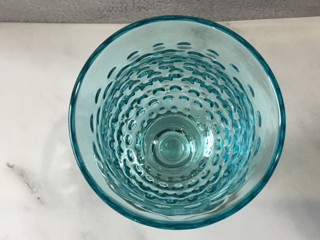 舩木倭帆（ふなきしずほ）作　アラレワイングラス　ブルー