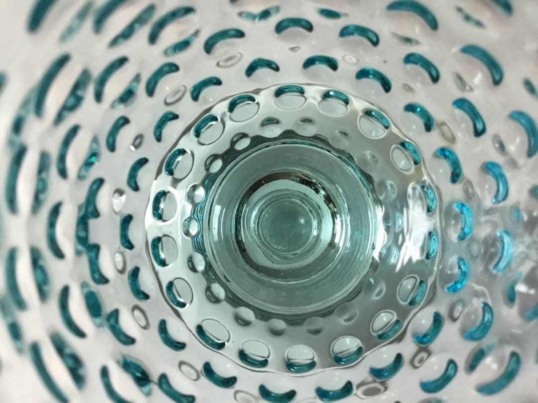 舩木倭帆（ふなきしずほ）作　アラレワイングラス　ブルー