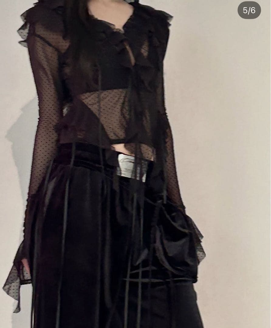 トップス theredthread S dot flow frill tops