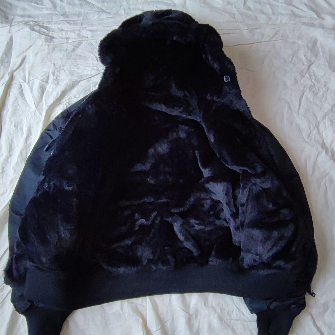 ZARA 短丈 ファージャケット リバーシブル 黒 ダブルジップ Y2K