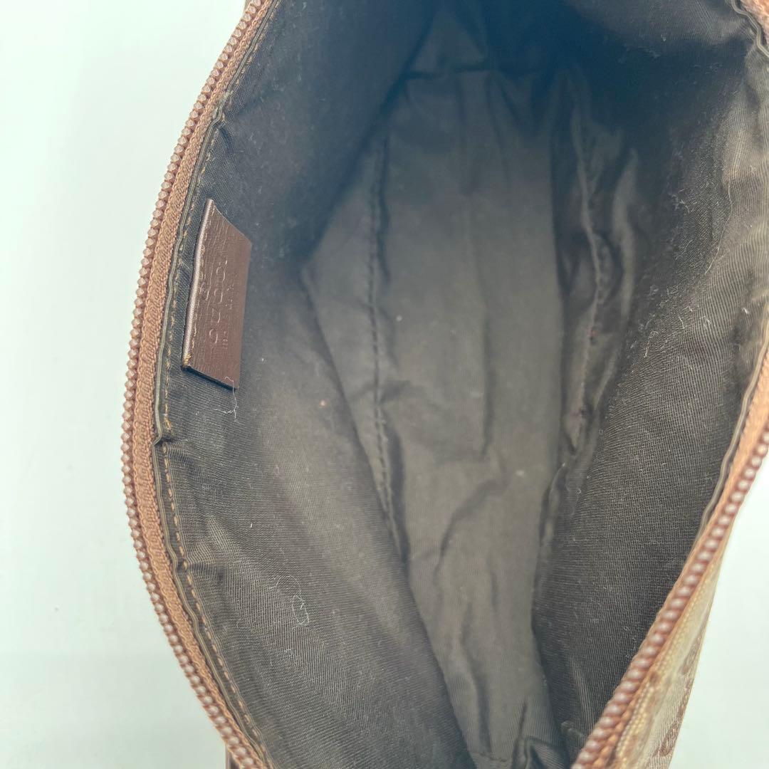 GUCCI GGキャンバス アクセサリーポーチ ワンショルダー ブラウン